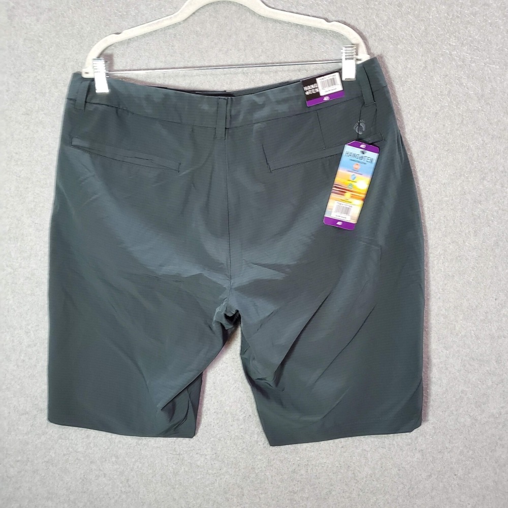 Hang Ten Men Shorts 40 Black Chino Lightweight‎ 4 Way Stretch Waistband NWT